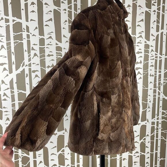 2 in 1 Reversible Brown Sheared Fur Jacket - Picture 2 of 9